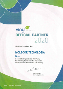 Certificat de engagement avec le développement soutenable Vinyl Plus.