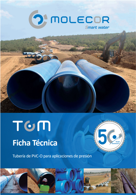 Ficha técnica de tuberías de PVC-O TOM