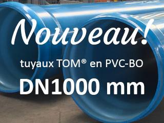 Molecor élargit sa gamme de tubes en PVC BI-Orienté avec le lancement du tube TOM® de 1000 mm de diamètre