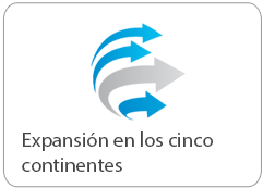 Expansión por los 5 continentes