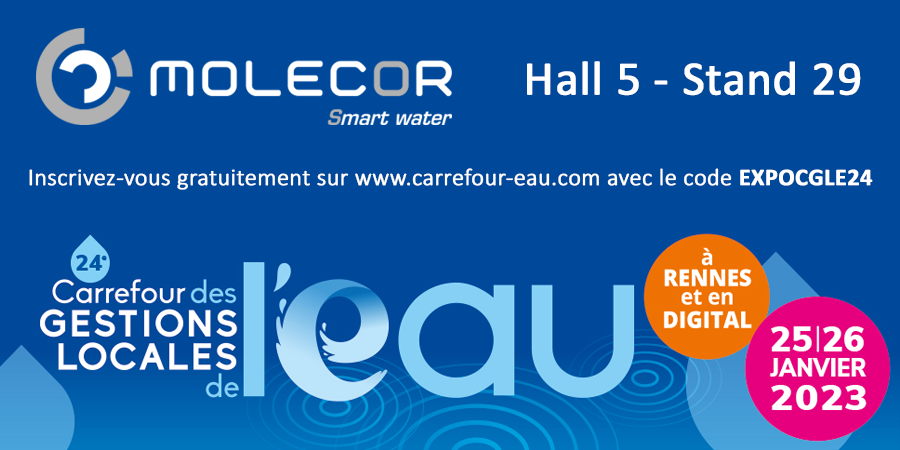 Retrouvez Molecor au 24e Carrefour des gestions locales de l’eau les 25 et 26 janvier 2023