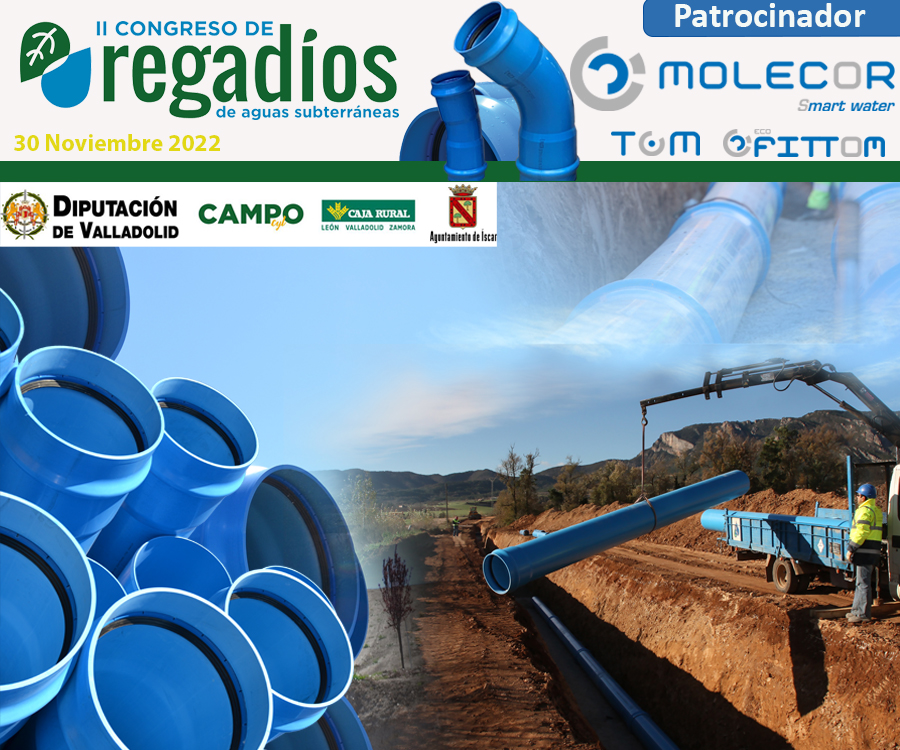 El próximo 30 de noviembre se celebra el II Congreso de regadíos de aguas subterráneas donde Molecor estará presente como patrocinador