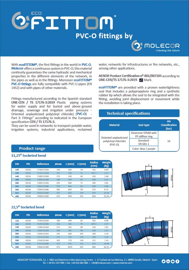 ecoFITTOM PVC-O fittings