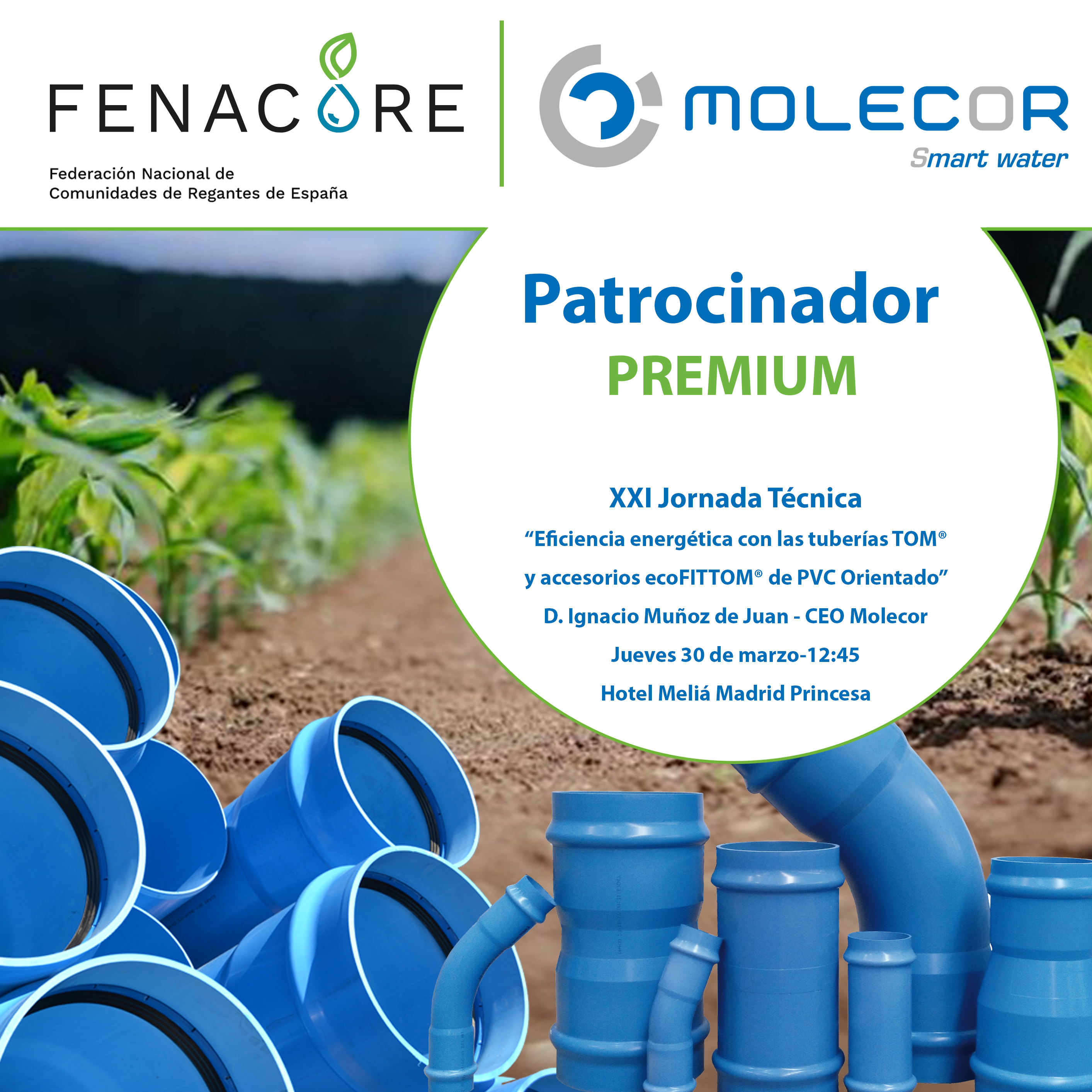 Molecor patrocinador premium de la XXI Jornada Técnica FENACORE