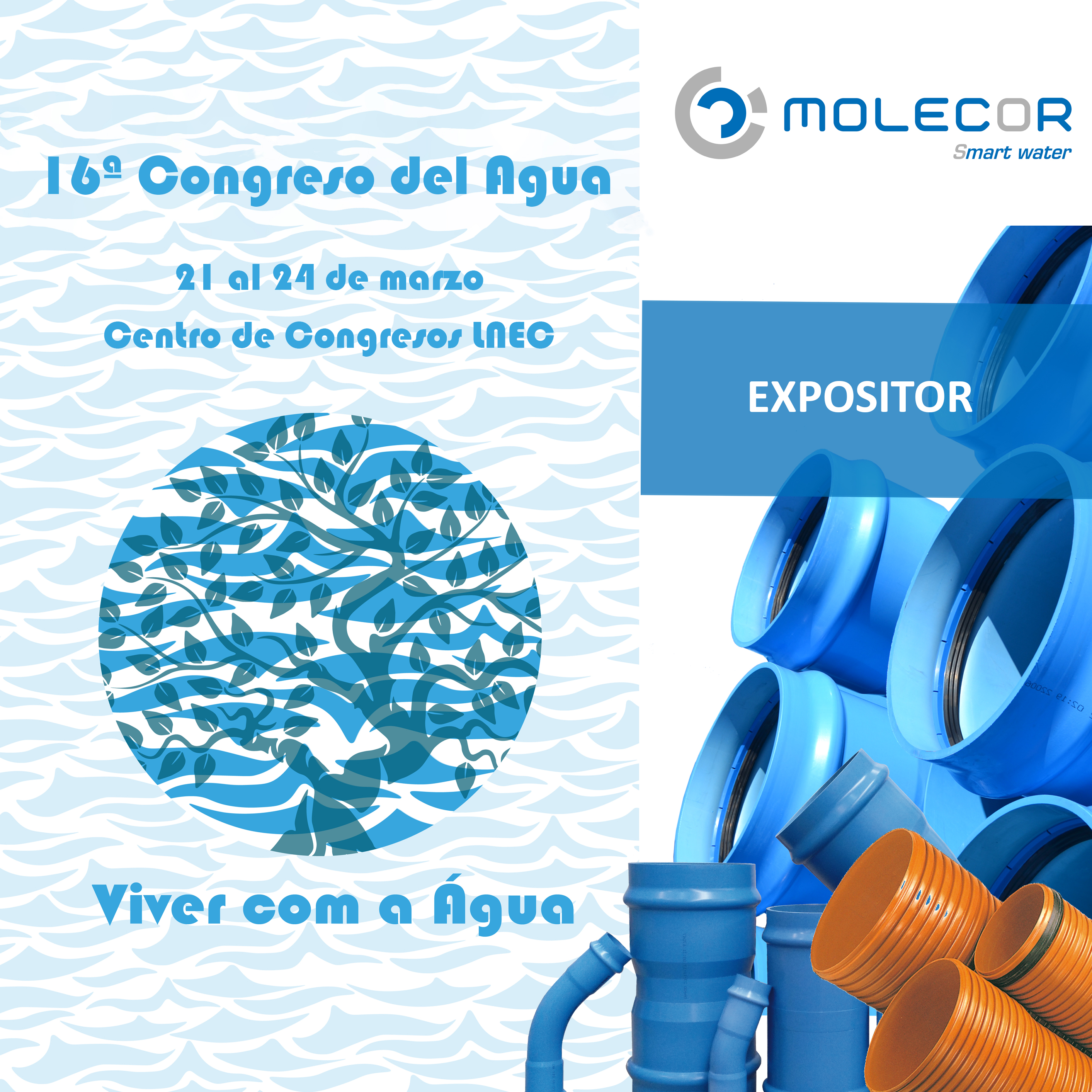 Molecor participará como expositor en el 16º Congreso del Agua en Portugal