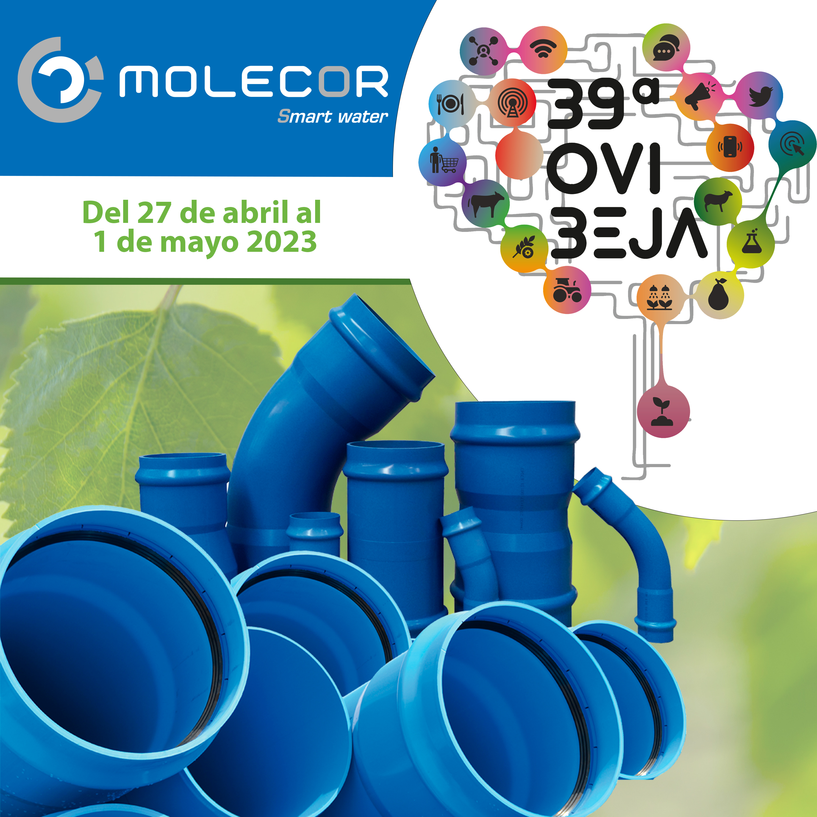 Molecor expondrá sus tuberías y accesorios TOM® y ecoFITTOM® en Ovibeja 2023