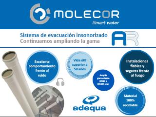 Molecor amplía su gama de referencias dentro del  sistema de evacuación insonorizado AR