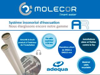 Molecor élargit sa gamme de références pour le système d’évacuation insonorisé AR